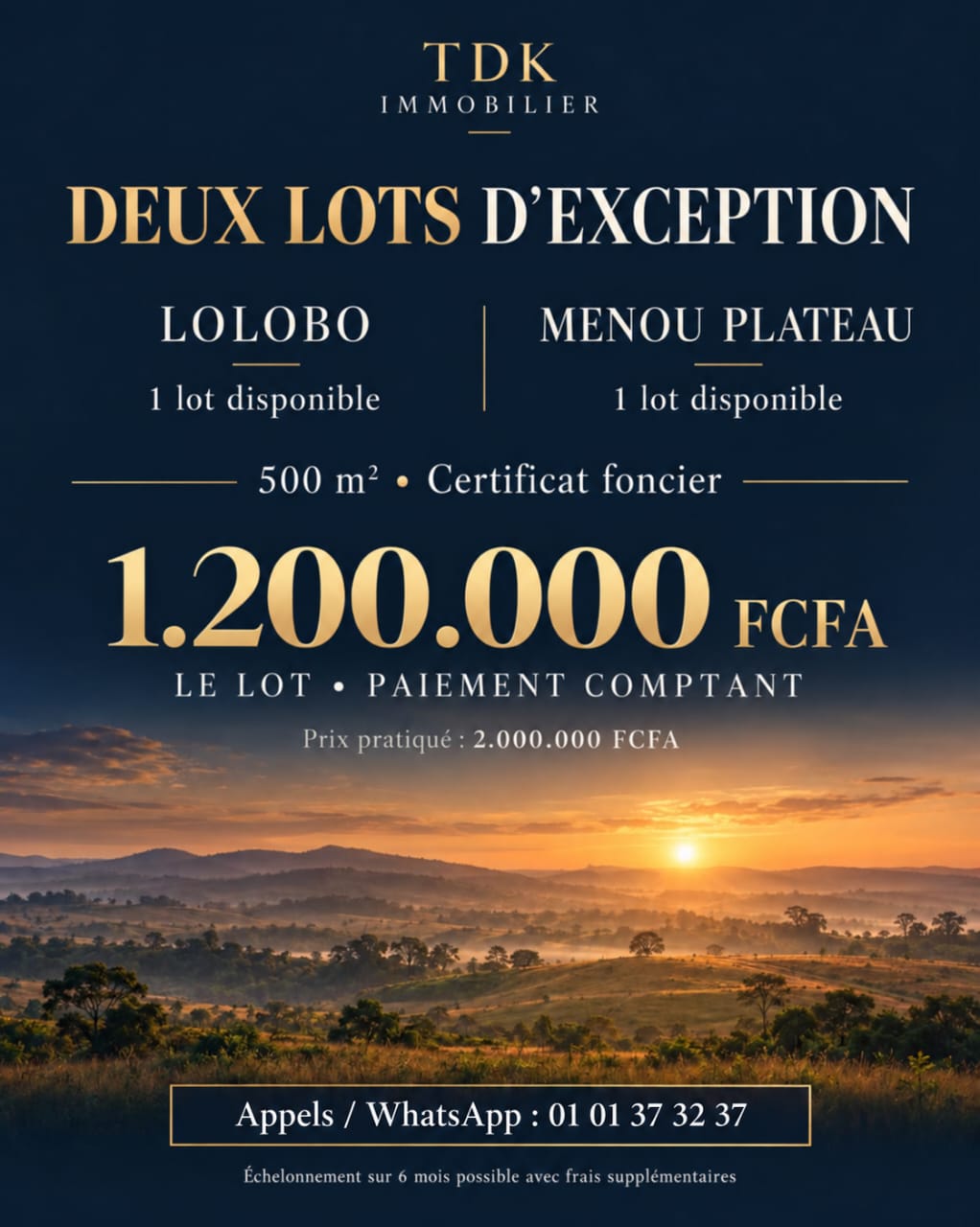 Terrain de 500 m² à vendre